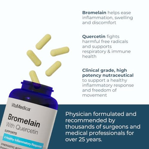 Arnica Montana 30X e Bromelina com Quercetina | Arnica Montana | Bromelina | Quercetina | Pacote de Recuperação | Baseado em Plantas | Fabricado nos EUA - VitaMedica