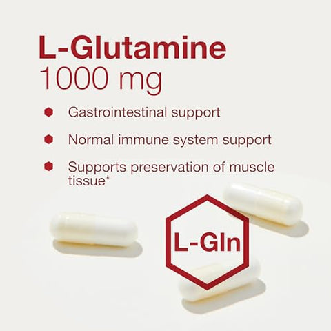 PROTOCOL FOR LIFE BALANCE - Protocolo L-Glutamina 1000mg – Aminoácido – Tecido Muscular, Saúde Intestinal, Saúde Imunológica – 120 Cápsulas Vegetais
