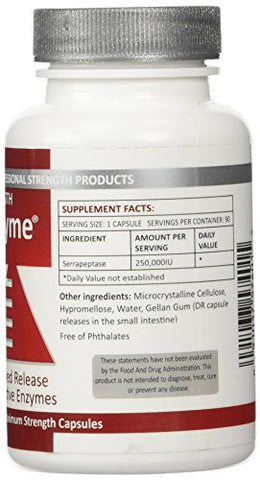 Grace nnvg - Serra Enzyme – Suplemento Serrapeptase para Limpar Pulmões e Seios Nasais | Proteolítico, Limpeza Digestiva | 250.000 UI – Máxima Potência | 90 Cápsulas