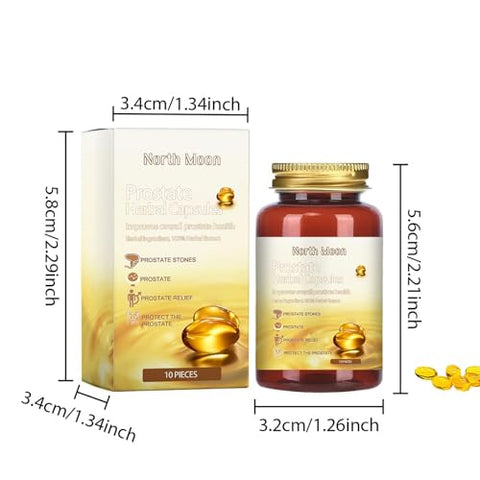Oforest - North Moon Cápsulas de Próstata Herbal, Cápsulas de Saúde da Próstata North Moon, Suplemento de Saúde da Próstata North Moon, 60PCS/6 Frascos de Cápsulas de Próstata North Moon