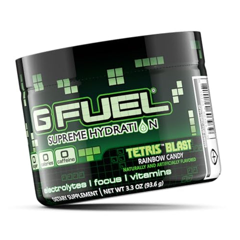 Tetris Blast: Pó de Eletrólitos para Hidratação, Energia e Foco, Sem Açúcar, Suplemento com Minerais Essenciais, Sabor Rainbow Candy, 93g - G Fuel