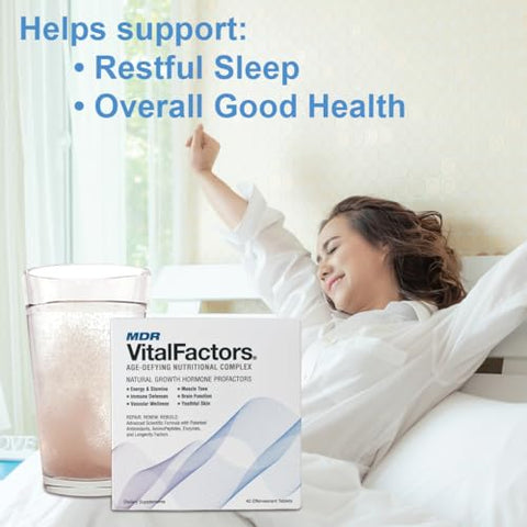 MDR - VitalFactors Complexo Nutricional Antienvelhecimento – Melhore a Energia Natural, Vitalidade, Suporte Imunológico e Saúde Geral – 40 Comprimidos Efervescentes