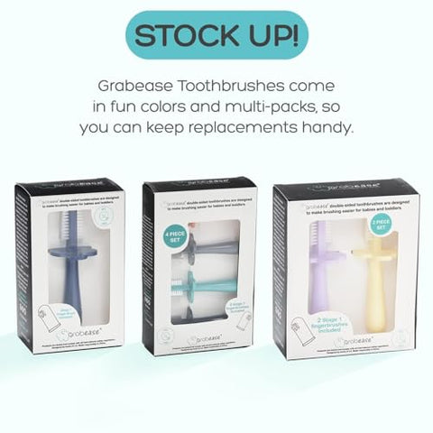 grabease - Grabease – Escova de Dentes Dupla para Bebês e Crianças, Livre de BPA