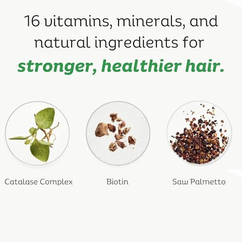 DR VITAMIN SOLUTIONS - Resgatador de Cabelos Grisalhos com Catalase – Vitaminas Anti-Envelhecimento para Cabelos, Pele e Unhas, Ácido Pantotênico, Ácido Fólico 400mcg, Biotina 300mcg, Saw Palmetto para Homens e Mulheres, 2-Pack