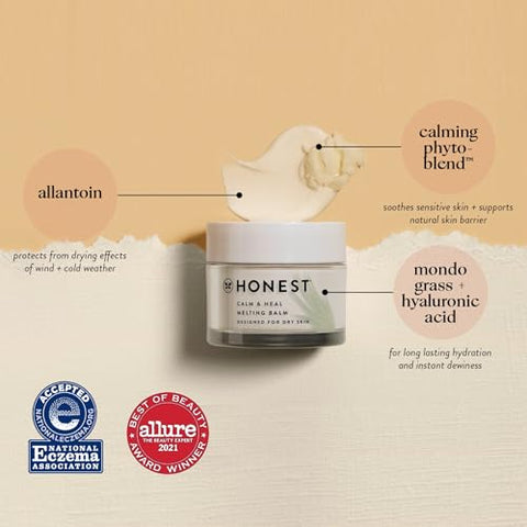 Calm Heal Bálsamo Derretedor para Pele Seca Sensível | Fórmula Calmante com Alantoína | Vegano Cruelty Free | 50g - Honest Beauty