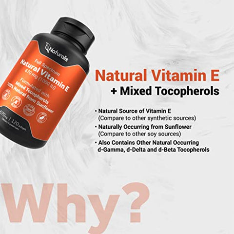 Vitamina E Naturalis Girassol 670mg (1000 UI) com Tocoferóis Mistos | Vitamina Essencial para a Pele