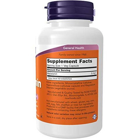 NOW Foods - Now Foods Melatonina 5mg Alta Potência 2X(180 cáps) Branco/Laranja – Compre Aqui