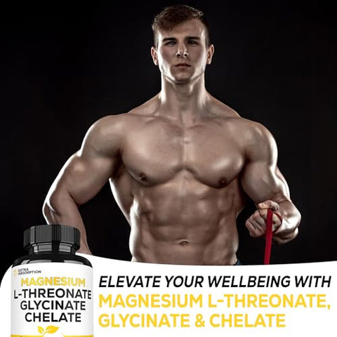 1200mg Magnésio L-Treonato com Glicinato de Magnésio – 2 Pacotes de 50 Cápsulas - Satoomi