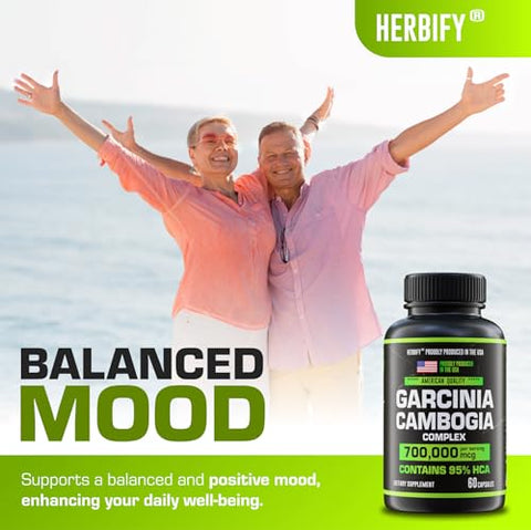 HERBIFY - Garcinia Cambogia – Suplemento de Suporte ao Bem-Estar para Mulheres – Marca Wellness – 60 cápsulas de 500mg