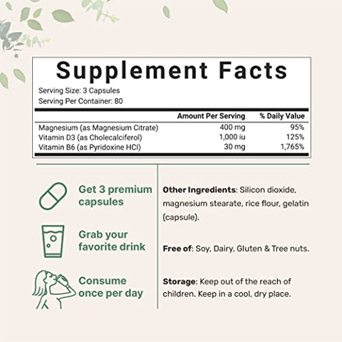 Micro Ingredients - Magnésio Citrato 400mg com Vitamina D3 1000UI – Fortaleça sua saúde com a marca líder