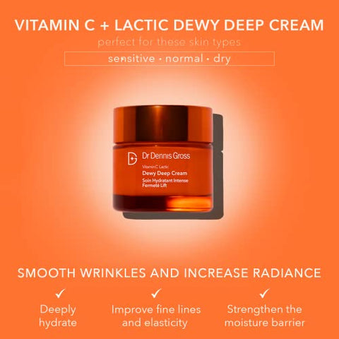 Creme Lácteo Vitamina C Dewy Deep: Hidratação Intensa para um Acabamento Radiante, 60g - Dr Dennis Gross