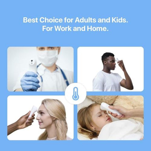 Termômetro Digital de Testa iHealth Sem Contato, Infravermelho para Adultos e Crianças, Sem Toque para Bebês, 3 Sensores Ultra Sensíveis, Dígitos LED Grandes, Vibração Silenciosa