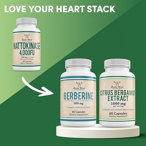 Double Wood Supplements - Nattokinase 4,000 FU – 120 Cápsulas (Derivado de Natto Japonês) Enzimas Sistêmicas para Suporte Cardiovascular e Circulatório – Double Wood