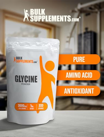com Pó de Glicina – Suplemento de Glicina em Pó, 3000mg de Glicina – Aminoácido Glicina Pura - BulkSupplements