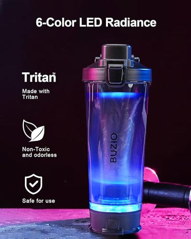 BUZIO - Buzio Garrafa Misturadora Elétrica de Proteína, 24 oz Garrafa Liquidificadora de Shake, Garrafas Liquidificadoras Recarregáveis por USB para Misturas de Proteína, Copos Misturadores, Garrafas Esportivas Portáteis Grandes Feitas com