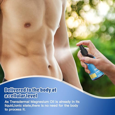 CtoCone - Spray de Magnésio Puro, Cloreto de Magnésio 100% Puro, 60ml, Fonte Natural, Esportes e Relaxamento