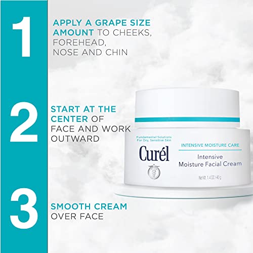 Creme Hidratante Facial Intensivo para Pele Seca e Muito Seca, Sem Fragrância, Anti-Idade, 40g - Curel