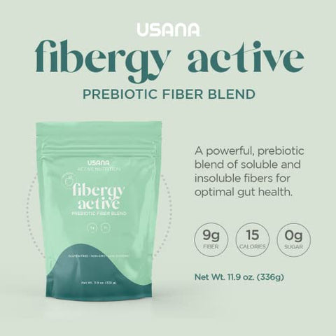 Fibergy Active – Fibra Prebiótica para Saúde Intestinal – Sem Transgênicos – Sem Glúten – Baixo Índice Glicêmico – 336g – 28 Porções - USANA