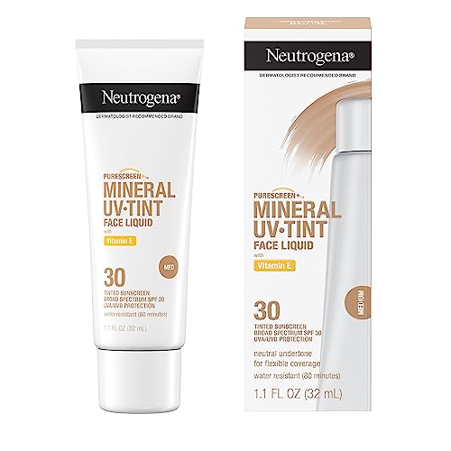 Protetor Solar Neutrogena Purescreen Tonalizante para o Rosto com FPS 30, Amplo Espectro Mineral com Óxido de Zinco e Vitamina E, Resistente à Água, Sem Fragrância, Médio, 30 ml