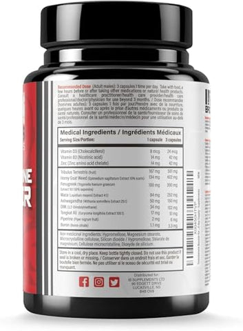 Testosterone Booster para Homens, 90 Cápsulas | Suplementos de Testosterona para Homens para Aumentar o Crescimento Muscular | Bloqueador de Estrogênio | Promove a Perda de Gordura - Iron Brothers Supplements
