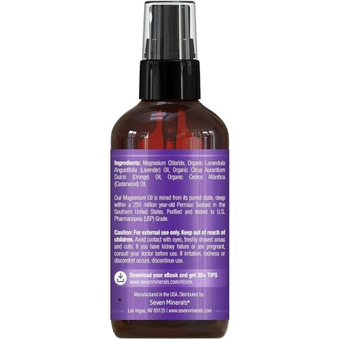 Spray Relaxante para Pernas Seven Minerals, Poderosa Mistura de Óleos Essenciais (Laranja, Cedro), 100ml