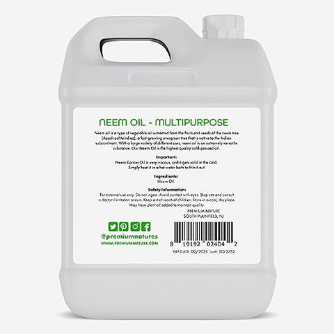 Premium Nature - Óleo de Neem Orgânico para Pele e Cabelo – 100% Puro, Extraído a Frio, Ideal para Misturar com Óleos Essenciais, Plantas e Massagens – Spray para Ambientes Internos