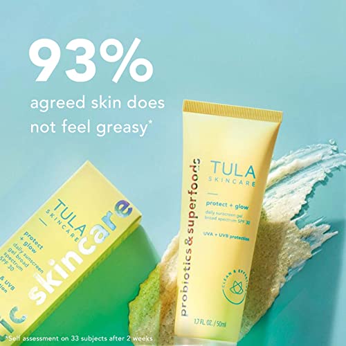 Protetor Solar TULA Daily SPF 30 Gel – Amplo Espectro, Não Oleoso, Seguro para os Recifes com Proteção contra a Luz Azul