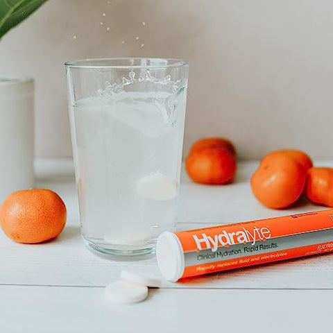 Tablets de Eletrólitos | 40 Laranja | Essencial para Hidratação Rápida em Viagens de Avião | Comprimidos de Hidratação – Dissolução Instantânea (20 Porções, 2g) - Hydralyte