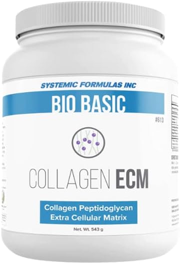 GEOMETAL - Systemic Formulas Collagen ECM #613 + Porta Comprimidos: Pó de Colágeno Bio Básico Promove Saúde Capilar, Unhas, Pele, Ossos e Articulações – Embalagem de 1 Unidade