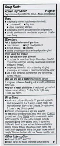 Spray Nasal Descongestionante MAJOR 12h Oximetazolina HCL 0.05% 30ml (6)