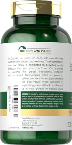 Suplemento de Pólen de Abelha 1000mg | 200 Comprimidos | com Geleia Real e Própolis de Abelha | Vegetariano, Não-OGM, Sem Glúten | Carlyle - Carlyle