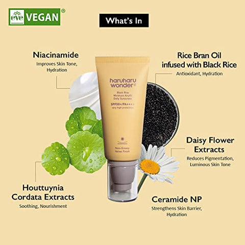 HARUHARU - Protetor Solar Diário Haruharu Wonder Black Rice Moisture Airyfit 50ml (Pack com 2 unidades)