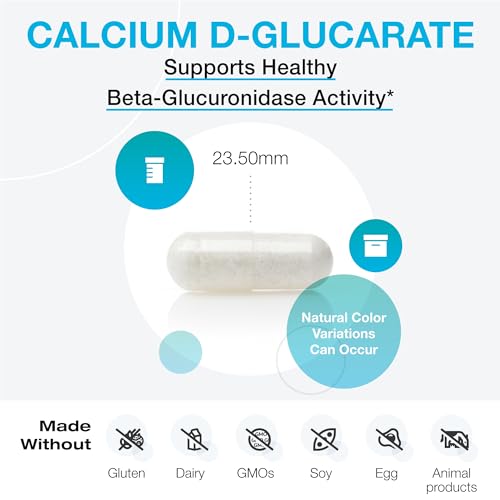 Calcium D-Glucarate 500mg – Suporte para Desintoxicação Saudável de Toxinas Lipossolúveis, Hormônios como Estrogênio e Andrógenos (90 Cápsulas) - XYMOGEN