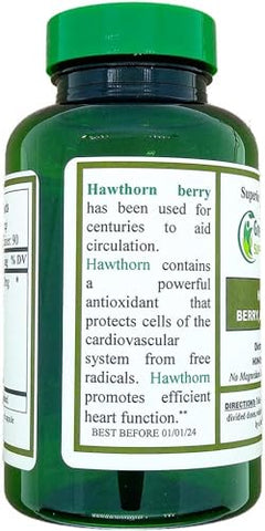 Green Organic Supplements - Cápsulas de Espinheiro Branco, Folha, Flor, Suplemento de Espinheiro Branco Contém 90 Cápsulas, Ervas Naturais de Espinheiro Branco para Saúde Cardiovascular