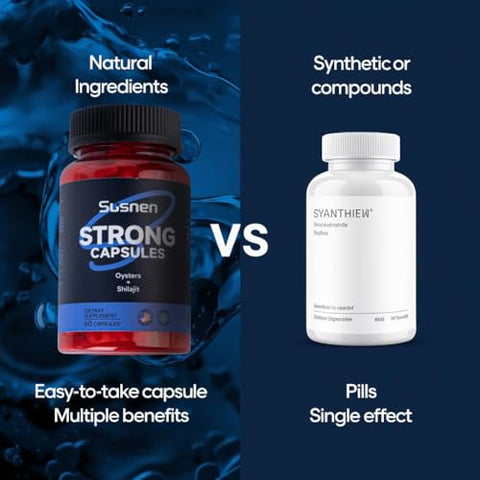 Generic - Susnen Strong Capsules: Extrato de Algas Marinhas de Titânio Oyster, Minerais, Promove Absorção, Suplemento Energético Masculino, Fortalece o Corpo e Fornece Energia Natural para o