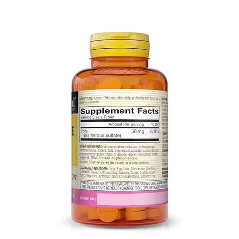 Ferro de Liberação Lenta, Sem Sabor, 60 Comprimidos, Pacote com 3 – Marca MASON NATURAL - MASON NATURAL