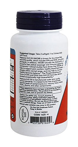 NOW Foods - Óleo de Krill Neptune 500 mg – Now Foods – 60 cápsulas – Softgel