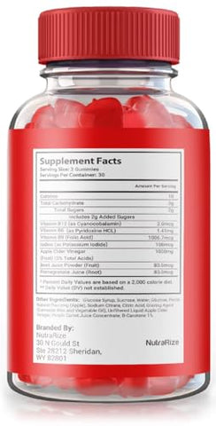 NutraRize - Gomas Pump Burn ACV – 2 Pacotes, Perda de Peso Avançada, Máxima Potência – 120 Gomitas