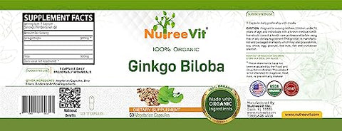 NutreeVit - Ginkgo Biloba Cápsulas Herbal (240 Unidades) – Suplemento Natural para Memória e Concentração