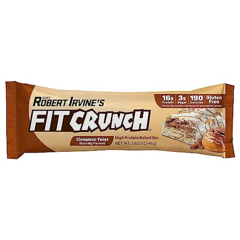 Fit Crunch - FITCRUNCH Barras de Proteína Tamanho Lanche, Criadas por Robert Irvine, Barra Assada de 6 Camadas, 3g de Açúcar, Livre de Glúten