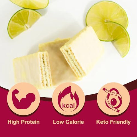 ProtiDIET - ProtiDiet – Barras de Wafer de Proteína, 10g de Proteína, 180 Calorias, Baixo Açúcar, 7 Porções por Caixa (Torta de Limão)
