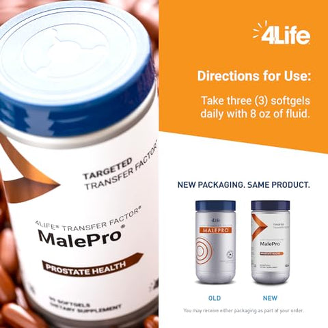 Transfer Factor MalePro – Suporte Saudável à Próstata com Saw Palmetto, Licopeno, Selênio e Kudzu – Suplemento que Fortalece o Sistema Imunológico e a Saúde do Trato Urinário – Marca 4Life - 4Life