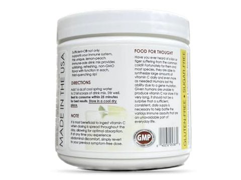 Bebida em Pó Imunoestimulante de Limão e Pêssego com 4000 mg de Vitamina C – 250g - Sufficient-C