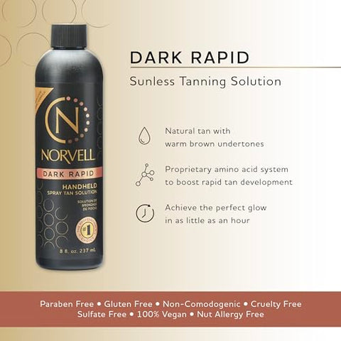Premium Solução Autobronzeadora Sunless – Bronzeamento Rápido em 1 Hora, 8 fl.oz - Norvell