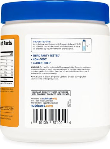 BHB Salts Drink Mix – 30 Porções, Sabor Pêssego Manga – 5g BHB por Porção – 0g Açúcares Totais – Produto Vegetariano - Nutricost