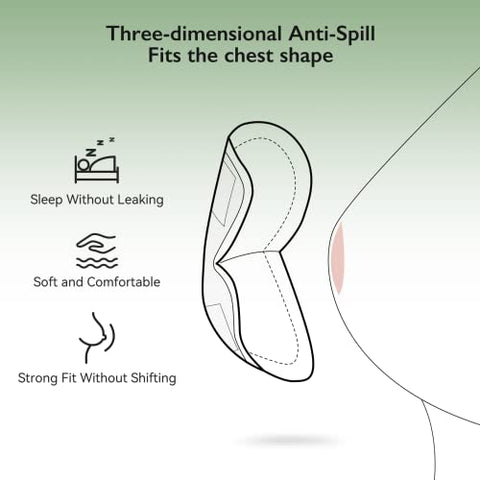 Almofadas de Amamentação Descartáveis de Fibra de Bambu, 100%% Fibra de Bambu, 100%% Biodegradáveis, Reduzem Emissões de Carbono, para Pele Sensível, Embaladas Individualmente (120 Unidades) - Momcozy