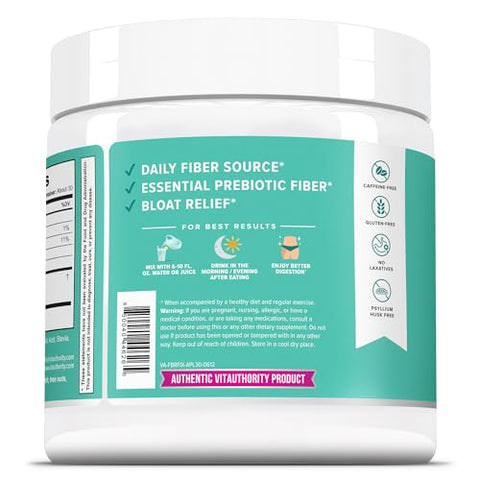 Vitauthority - Pó de Fibra Prebiótica | Limpeza Saudável do Intestino para Mulheres e Regularidade Digestiva, Saciedade | Marca: [Nome da Marca]