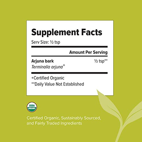 Arjuna em Pó Orgânico – Pó de Casca de Arjuna (Terminalia Arjuna) – Suplemento Tradicional de Ervas para a Função Cardíaca Adequada* – 454 g – Não-OGM, Sustentável - Banyan Botanicals