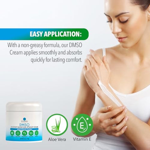 Creme DMSO – Grau Farmacêutico Puro 99,9% | Fórmula Alívio da Pele com Magnésio Zechstein, Arnica, Aloe Vera, Vitamina E | Muscular - Dr. Robaina