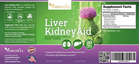 New Green Nutrition - Apoio para Fígado e Rim, Ingredientes à Base de Ervas para Saúde Hepática e Renal, Suprimento de 90 Dias (180 Softgels)